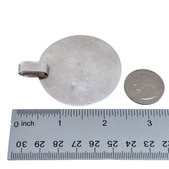 Estate RLM Studios Sterling Silver 925 "One World" Round Pendant - Picture 8 of 9